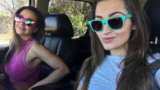 Sexy beauties in porn - Brunette and Glasses Lesbians Get Naughty on the Road HOT-GIRLS-PORN.COM